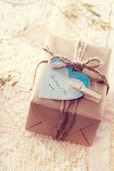 Gift Box with heart-shaped tags  Stock photo © Melpomene