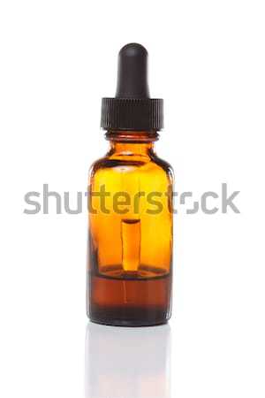 Gyógynövény aromaterápia cseppentő üveg izolált fehér Stock fotó © Melpomene