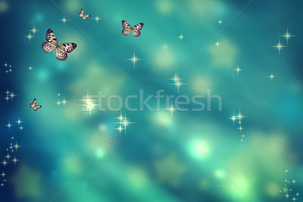 Butterflies on teal background Stock photo © Melpomene