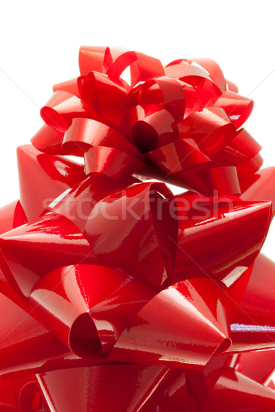 Rood geschenk bogen geïsoleerd witte aanwezig Stockfoto © Melpomene