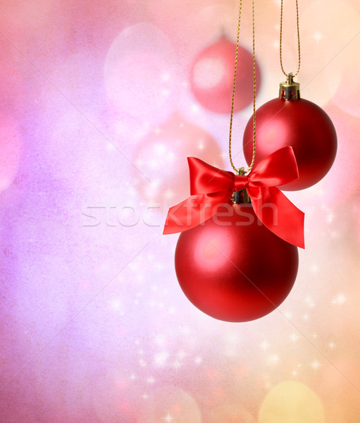 Christmas Rood ornamenten roze lichten abstract Stockfoto © Melpomene