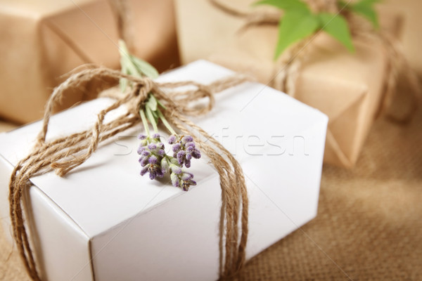Handmade Gift Box with Lavender Sprig Stock photo © Melpomene