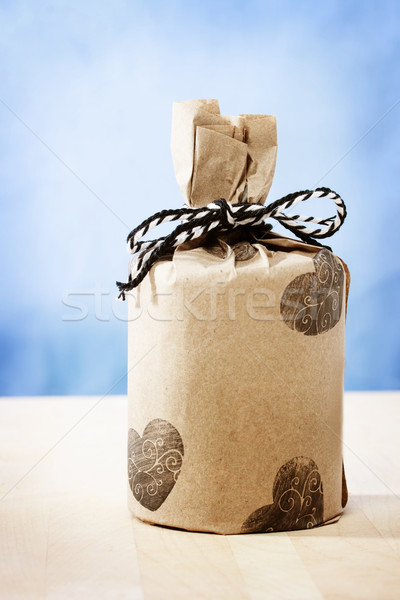 Presents wraped in a rustic earthy style Stock photo © Melpomene