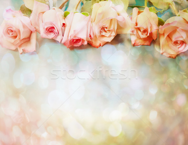 Stockfoto: Vintage · rozen · mooie · roze · stijl · bloem