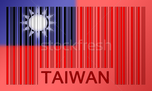 Kodów kreskowych banderą Tajwan malowany powierzchnia tekstury Zdjęcia stock © michaklootwijk