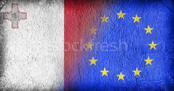 Мальта Евросоюз флагами окрашенный треснувший конкретные Сток-фото © michaklootwijk