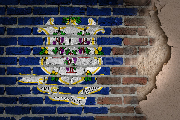 темно кирпичная стена штукатурка Коннектикут текстуры флаг Сток-фото © michaklootwijk