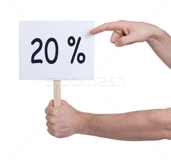 Stock photo: Sale - Hand holding sigh that says 20%