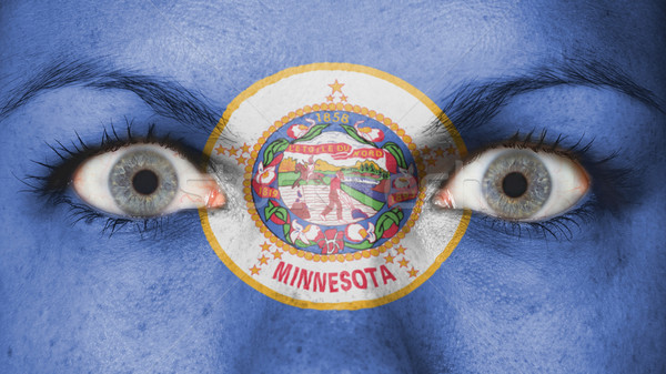 Olhos bandeira pintado cara Minnesota Foto stock © michaklootwijk