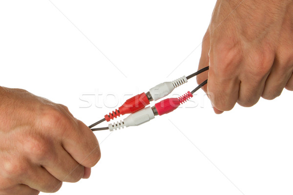 Stock photo: Cables with cable connectors, isolated