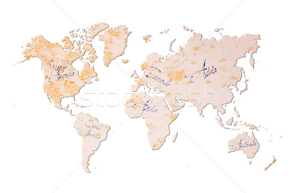 Mundo papel viejo escritura azul tinta educación Foto stock © michaklootwijk