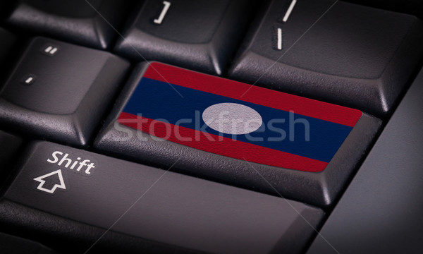 Flagge Tastatur Taste Laos Design Laptop Stock foto © michaklootwijk