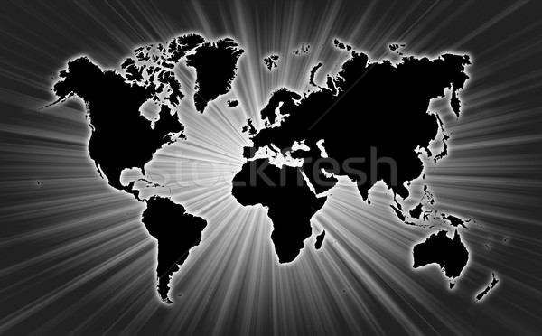 Map of world with starburst on background Stock photo © michaklootwijk