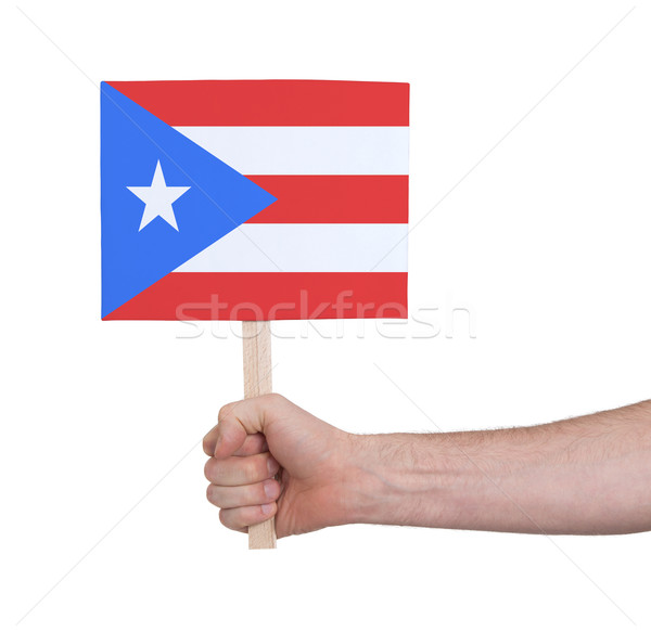 Hand holding small card - Flag of Puerto Rico Stock photo © michaklootwijk