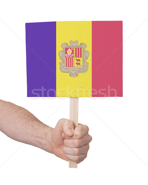 Hand holding small card - Flag of Andorra Stock photo © michaklootwijk