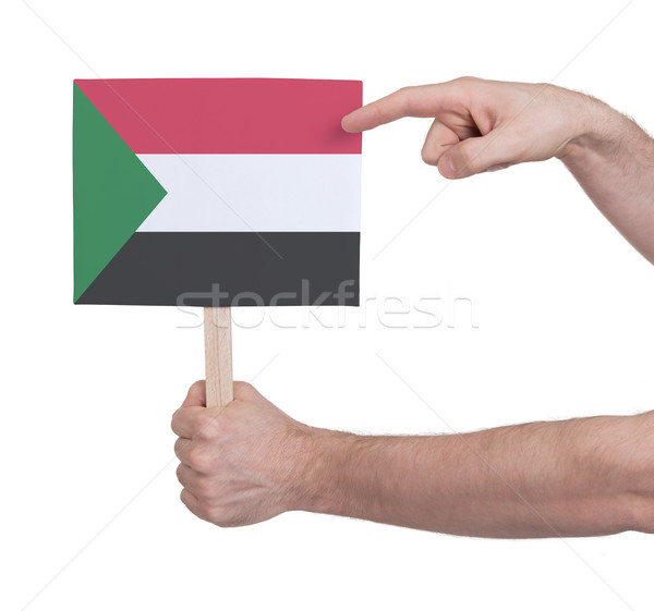 Mano piccolo carta bandiera Sudan Foto d'archivio © michaklootwijk