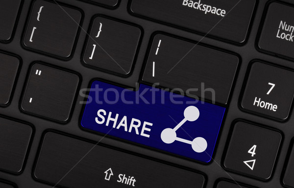Blue share button  Stock photo © michaklootwijk