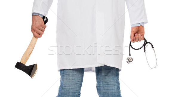 Zło medic mały topór stetoskop Zdjęcia stock © michaklootwijk