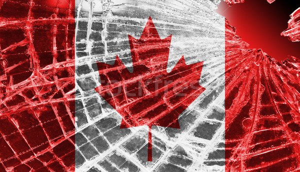 Rotto ghiaccio vetro bandiera pattern Canada Foto d'archivio © michaklootwijk