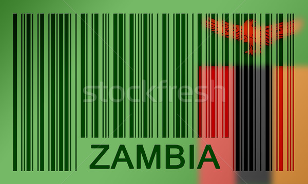 Kodów kreskowych banderą Zambia malowany powierzchnia projektu Zdjęcia stock © michaklootwijk