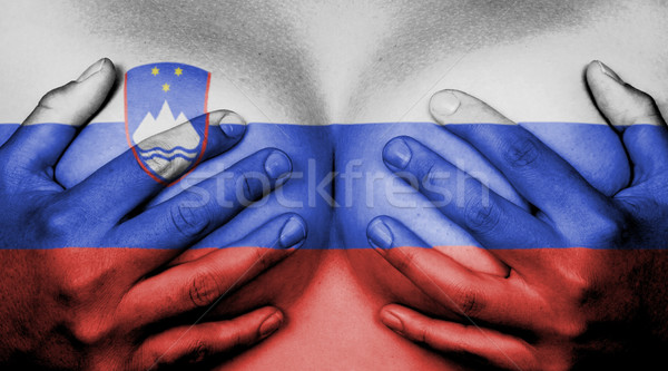 Manos pechos femenino cuerpo Eslovenia mujer Foto stock © michaklootwijk