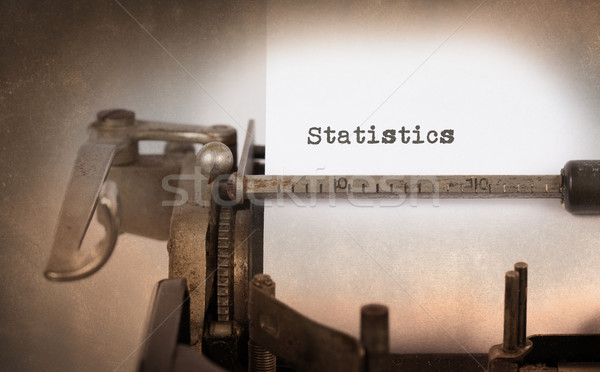 Stock foto: Jahrgang · Inschrift · alten · Schreibmaschine · Statistik · Papier