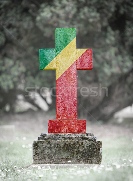 Lápida sepulcral cementerio Congo edad capeado bandera Foto stock © michaklootwijk