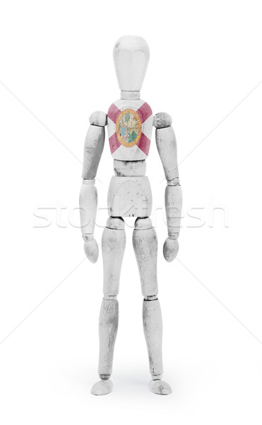 Wood figure mannequin with US state flag bodypaint - Florida Stock photo © michaklootwijk