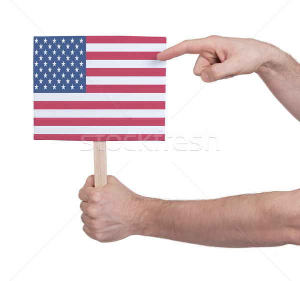 Hand holding small card - Flag of the USA Stock photo © michaklootwijk