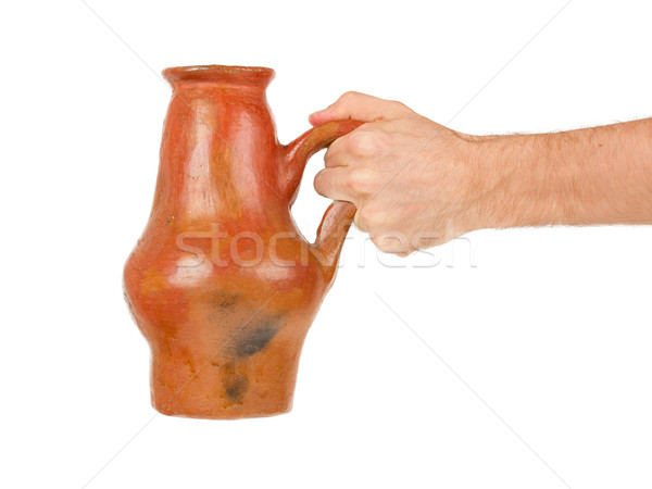 Man holding old earthen bowl Stock photo © michaklootwijk