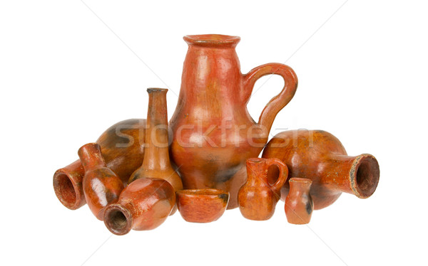 Old earthen bowls isolated Stock photo © michaklootwijk