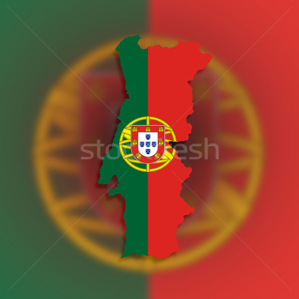 Kaart Portugal vlag geïsoleerd achtergrond silhouet Stockfoto © michaklootwijk