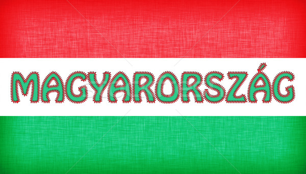 Flag of Hungary stitched with letters Stock photo © michaklootwijk