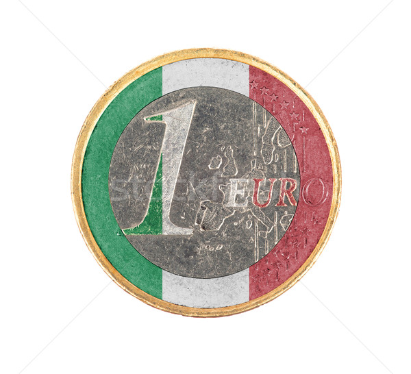 Euro monedă izolat alb pavilion Italia Imagine de stoc © michaklootwijk