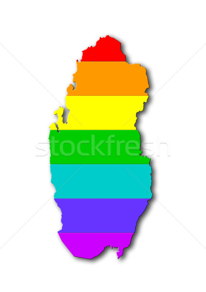 Katar arco iris bandera patrón mapa viaje Foto stock © michaklootwijk