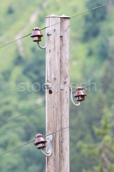 Alten elektrische Säule Holz Telefon Netzwerk Stock foto © michaklootwijk