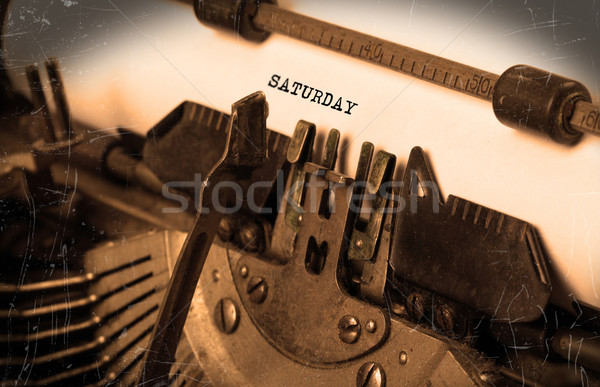Sábado tipografia vintage máquina de escrever fundo Foto stock © michaklootwijk