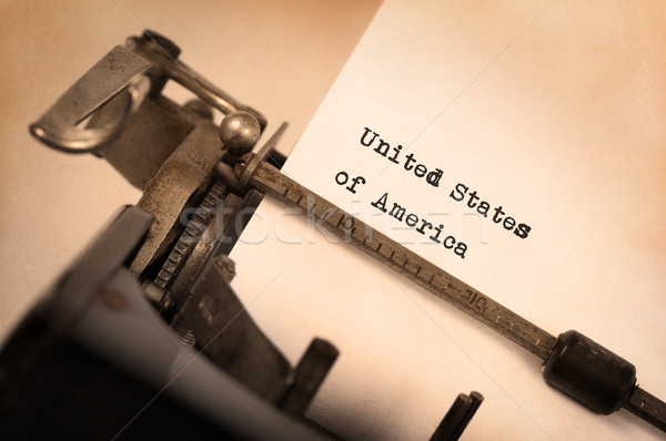 öreg írógép USA felirat klasszikus vidék Stock fotó © michaklootwijk