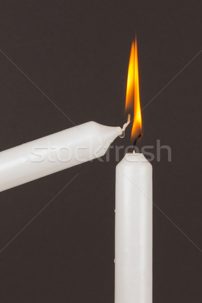 сжигание белый свечу изолированный черный искусства Сток-фото © michaklootwijk