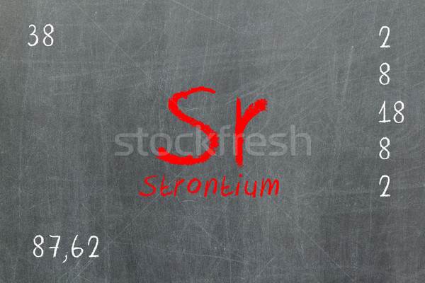 Isolated blackboard with periodic table, Strontium Stock photo © michaklootwijk