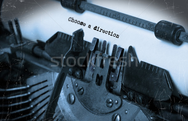 Stockfoto: Oude · schrijfmachine · papier · perspectief · selectieve · aandacht