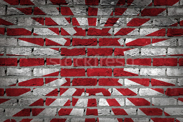 暗い レンガの壁 日本 テクスチャ フラグ 描いた ストックフォト © michaklootwijk