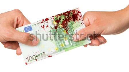Mann Euro Frau bloody isoliert weiß Stock foto © michaklootwijk