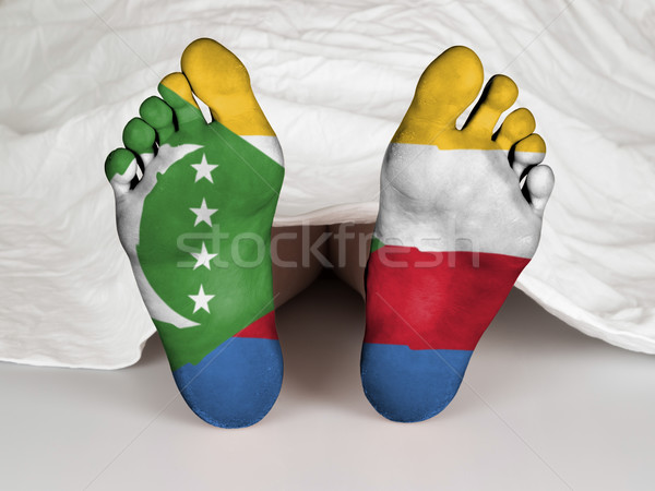 ног флаг спальный смерти Коморские острова женщину Сток-фото © michaklootwijk