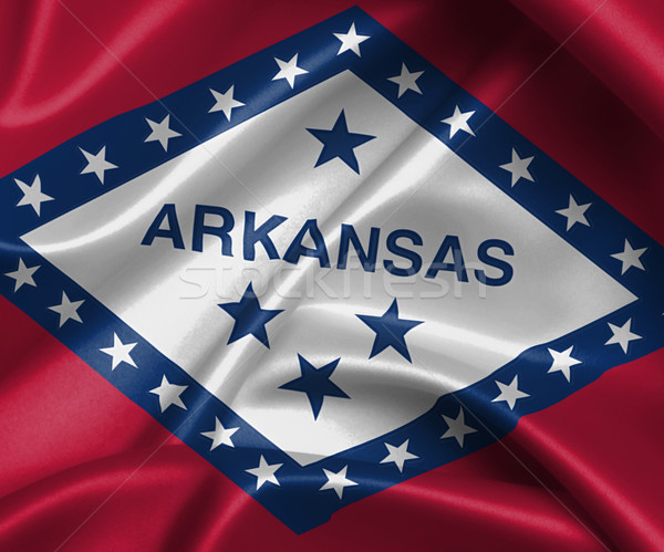 Szatén zászló háromdimenziós render Arkansas textúra Stock fotó © michaklootwijk