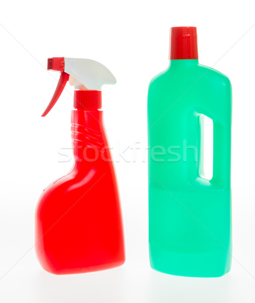 Foto stock: Casa · limpeza · produto · isolado · branco · banheiro