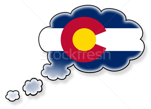 Flag in the cloud, isolated on white background Stock photo © michaklootwijk