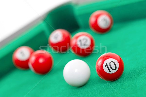 Snooker golyók zöld asztal háttér klub Stock fotó © michaklootwijk