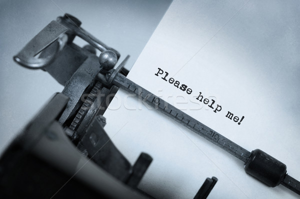 Zdjęcia stock: Vintage · napis · starych · maszyny · do · pisania · pomoc · mnie