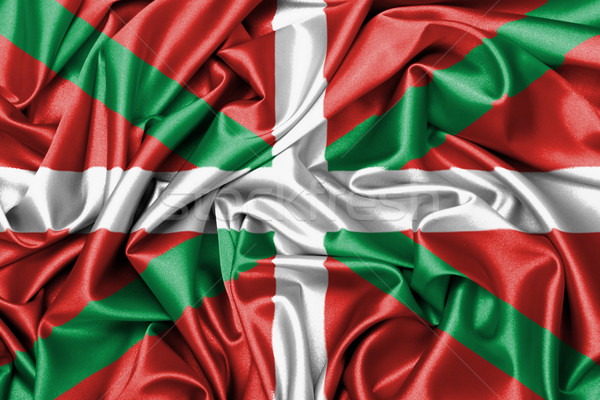 Satin flag - flag of Basque Country Stock photo © michaklootwijk